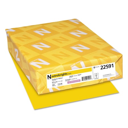 Astrobrights Color Paper, 24 lb, 8.5 x 11, Sunburst Yellow, PK500 22591